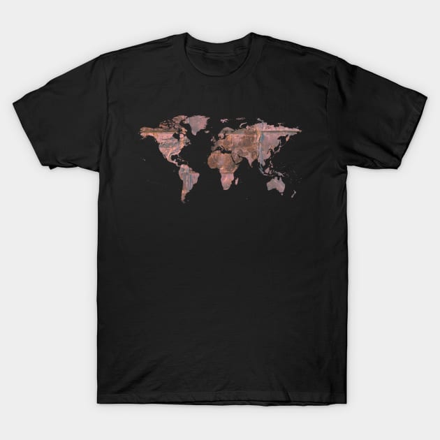 World travel adventure map T-Shirt by Mia